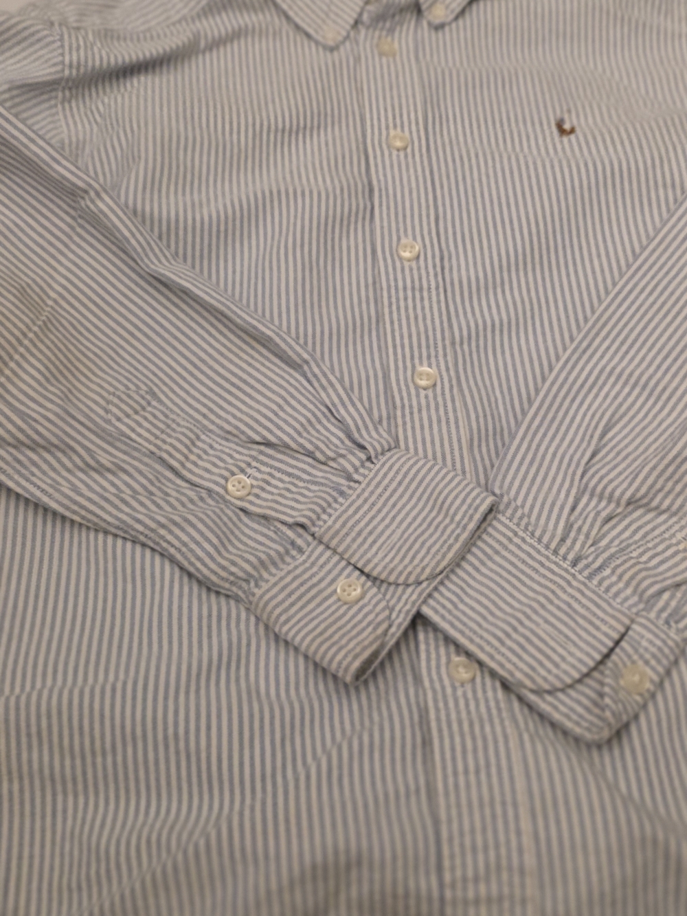 Ralph Lauren Blue and White Striped Button-Down Shirt
